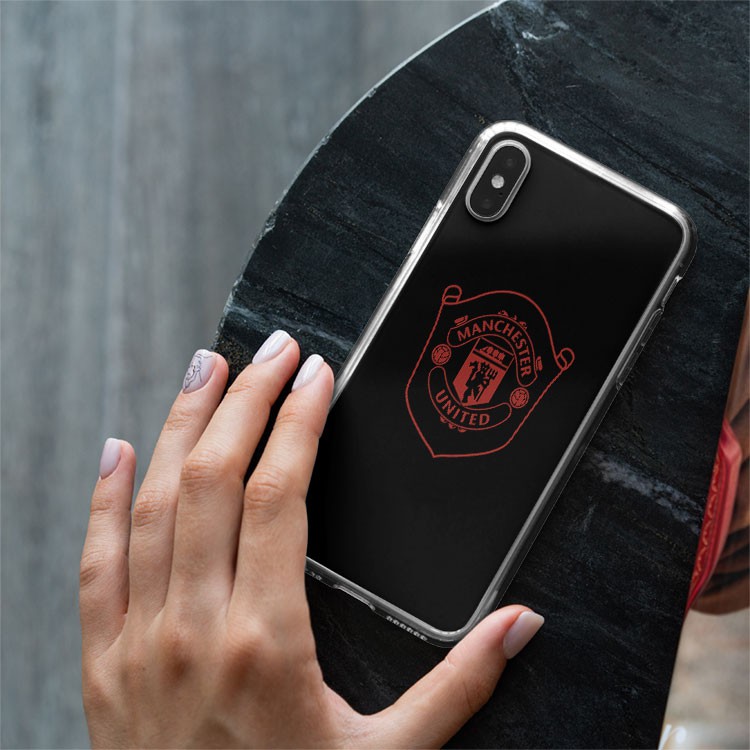 Ốp lưng logo Manchester United trên nền đen cho Iphone 5 6 7 8 Plus 11 12 Pro Max X Xr MAN20210023