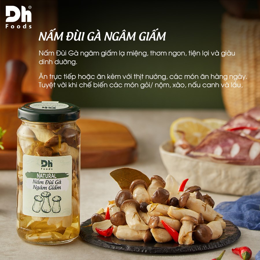 Rau Củ Ngâm Giấm Natural DH Foods Tỏi/Hành/Ớt Xiêm Xanh/Ớt Chỉ Thiên/Cà Pháo/Ngồng Tỏi/Nấm Đùi Gà Vị Truyền Thống