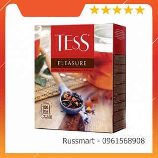 Trà Tess Pleasure Nga_hàng bay Air date mới_hộp 100 túi thiếc_trà đen túi lọc