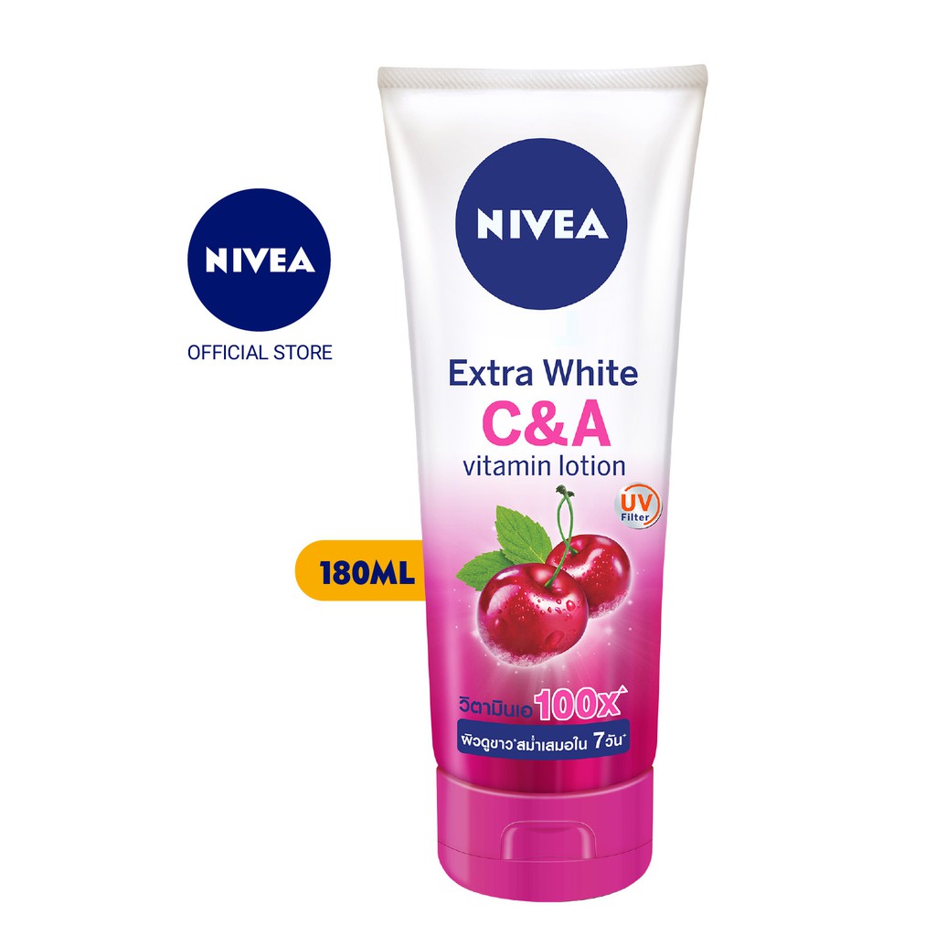 [Mã FMCGMALL giảm 8% đơn 250K] Bộ đôi Sữa dưỡng thể dưỡng trắng Nivea Extra White C&A Vitamin Lotion 180ml/chai - 80372