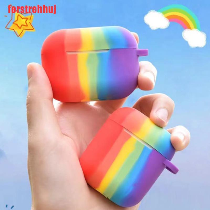 Vỏ Bọc Bảo Vệ Hộp Đựng Tai Nghe Airpod Bằng Silicon Mềm Màu Cầu Vồng Xinh Xắn | BigBuy360 - bigbuy360.vn