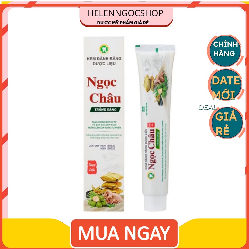 Kem Đánh Răng Dược Liệu Ngọc Châu Trắng Sáng 100g