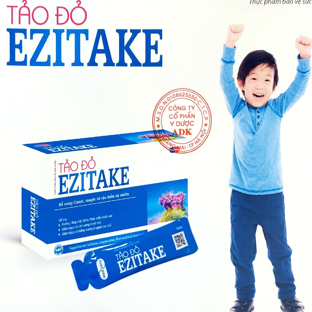 Siro Tảo đỏ EZITAKE – Giúp bổ sung canxi, magie từ Tảo giúp Bé cao lớn vượt trội (10 gói)