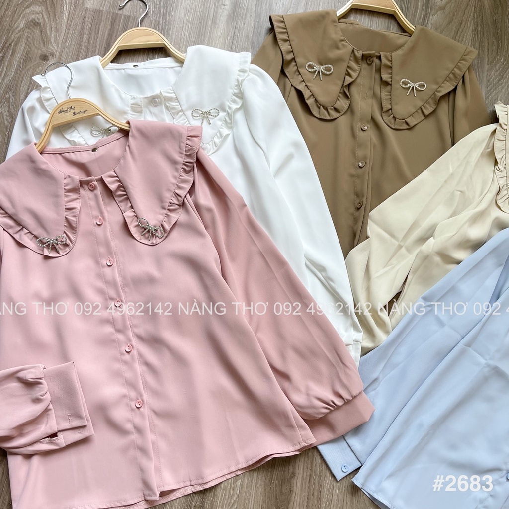 Áo sơ mi cổ bèo Ulzzang 5 màu, tiểu thư, siêu xinh  2683