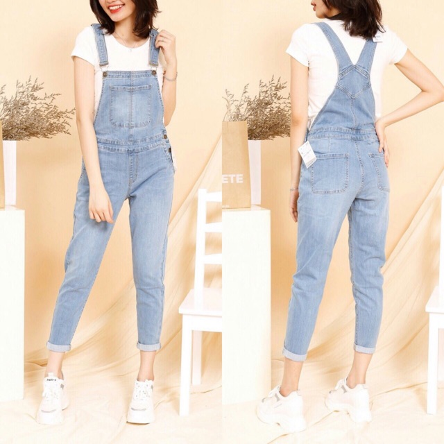 yếm jeans dài