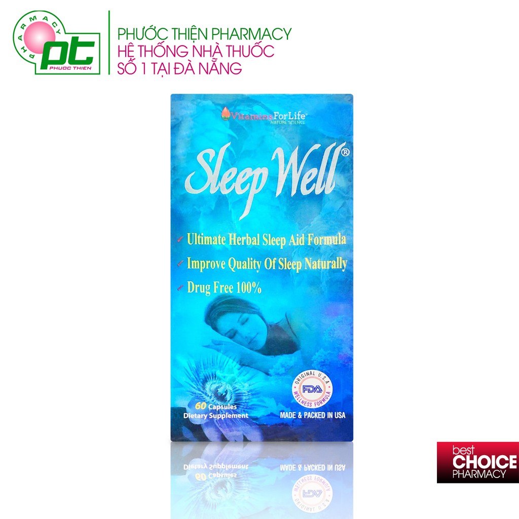 Viên Uống Thảo Dược Cải Thiện Giấc Ngủ Sleep Well Lọ 60 Viên