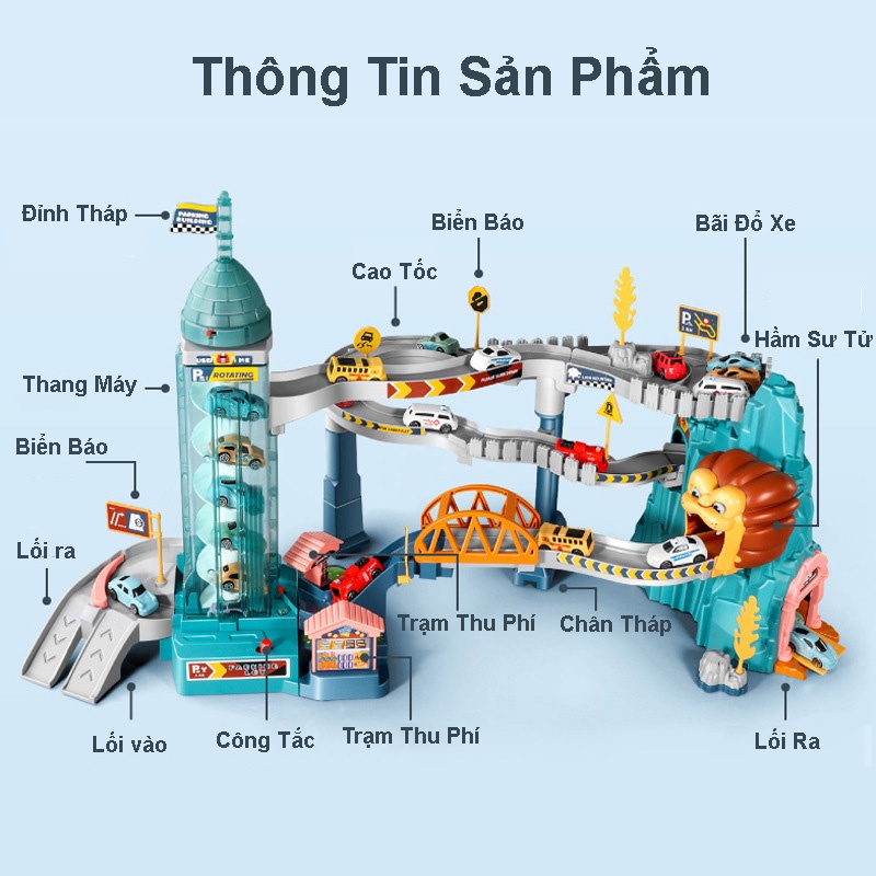 Đồ Chơi Sở Thú Sư Tử Nối Được Với Đường Hầm Khủng Long Tạo Thành Đường Đua Phiêu Lưu Kỳ Thú Cho Bé