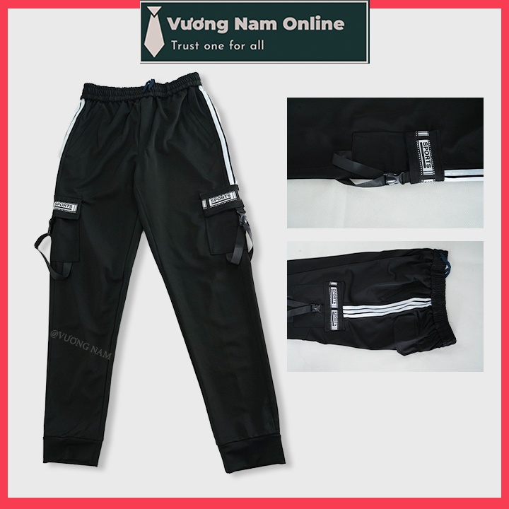 Quần túi hộp nam cao cấp vải thun co giãn jogger đen trẻ trung năng động VN74C
