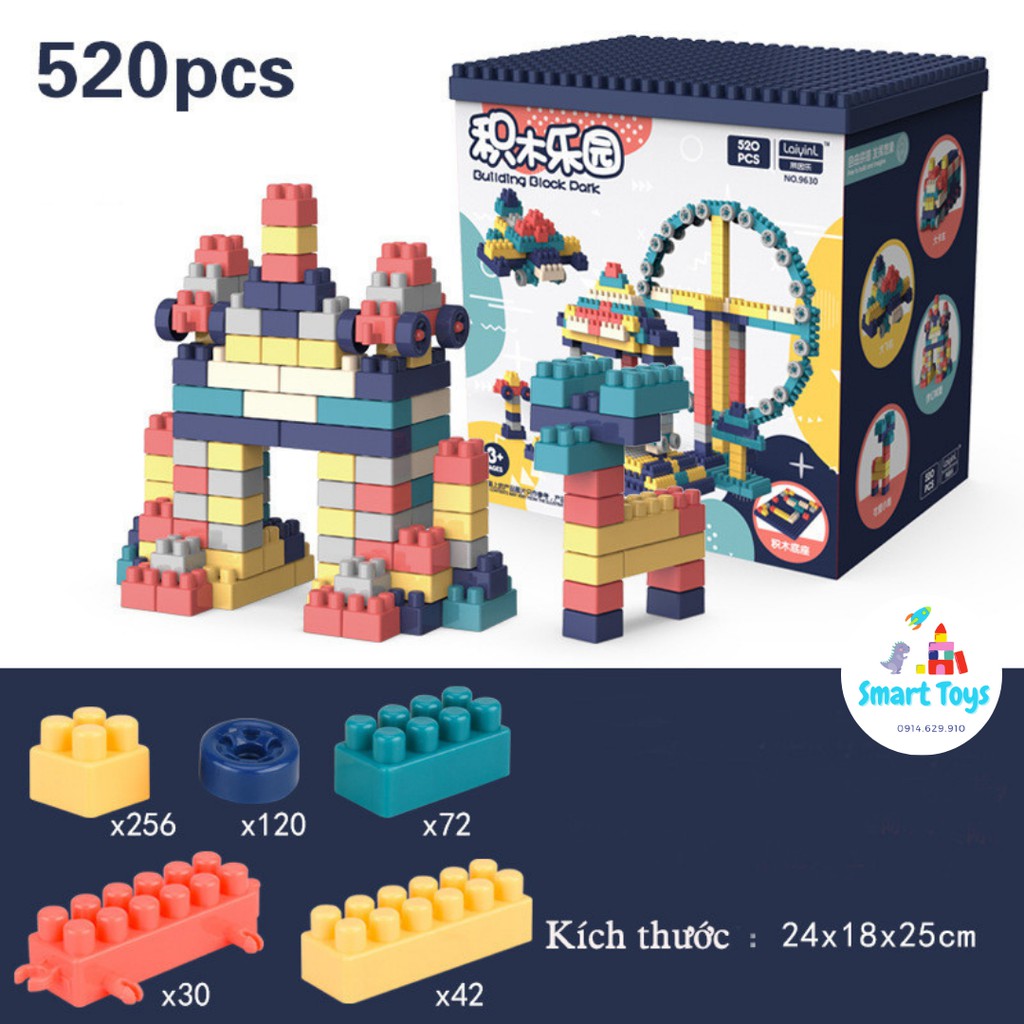 BỘ XẾP HÌNH LEGO 520 CHI TIẾT CHO BÉ TỰ LẮP GHÉP THEO Ý THÍCH - LEGO 520 CHI TIẾT - HÀNG CHÍNH HÃNG