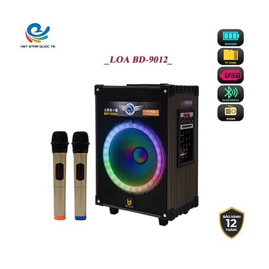 Loa Bluetooth Karaoke BD-9012 Việt Star Quốc Tế, bảo hành 12 tháng