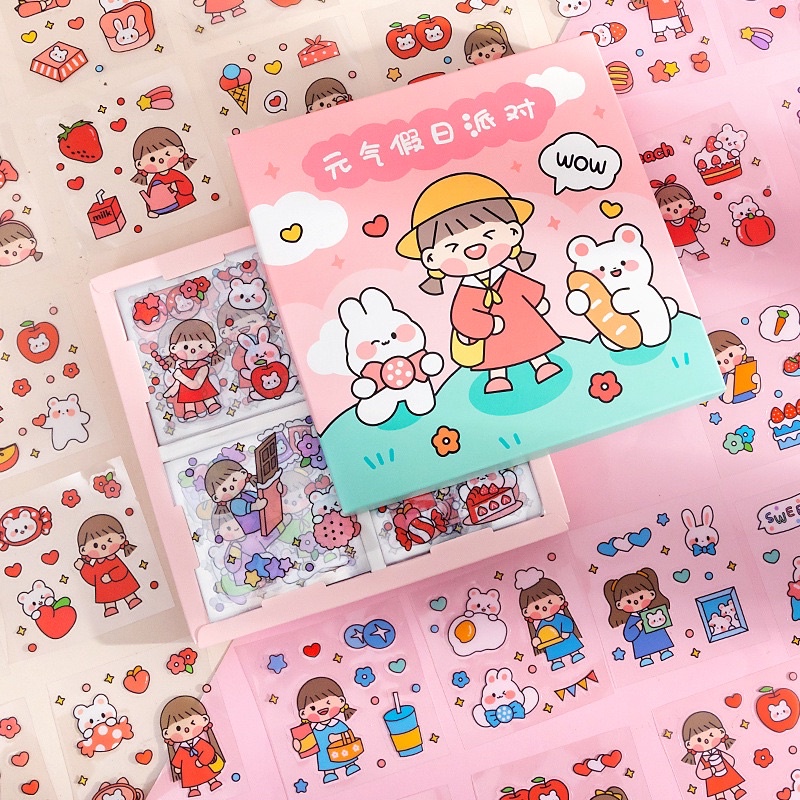 🎃Set 100 tấm sticker mẫu mới cute