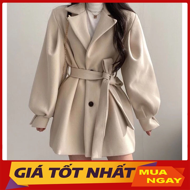 Áo Khoác Dạ 2 Lớp Buộc Dây Eo Hot Hit Sang Chảng M908