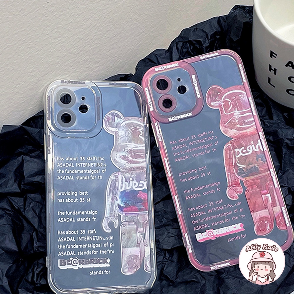 Ốp Điện Thoại TPU Mềm Chống Sốc In Hình Kaws Màu Hồng/Đen Cho IP 13 12 11 Pro Max X XS XR 8 7 Plus