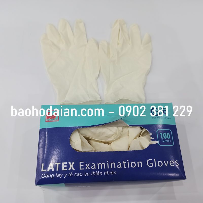 Găng tay y tế Latex  màu trắng không bột