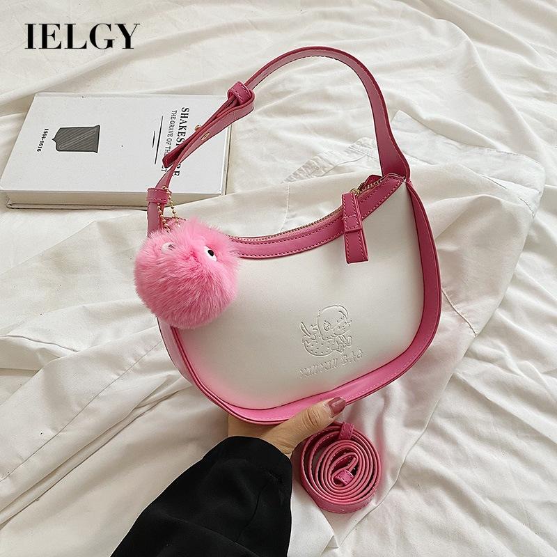 Túi IELGY đeo chéo bằng lông nhung dễ phối đồ thời trang cho bạn gái