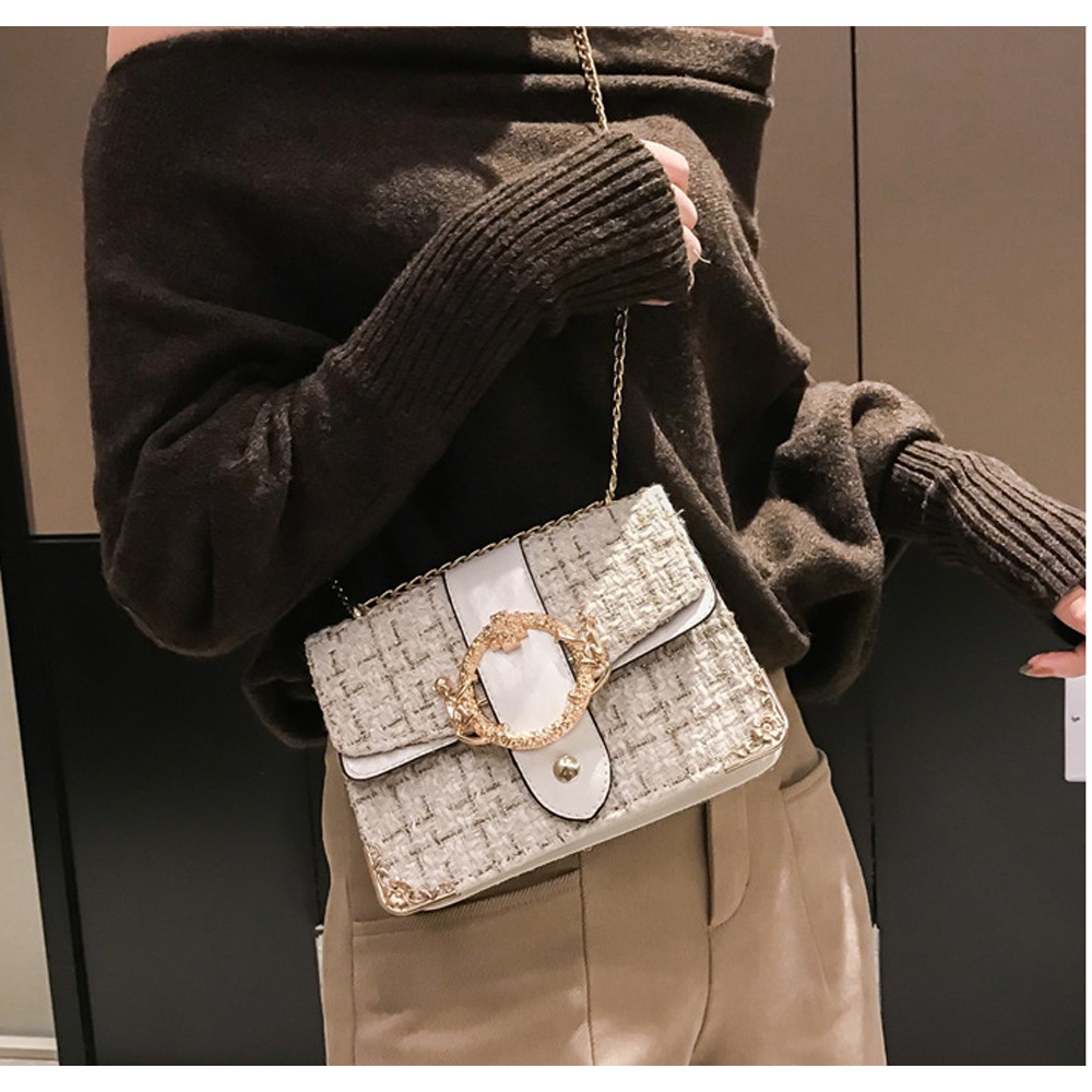 Túi xách tay nữ,túi đeo chéo nữ dạ nẹp viền BH 288 | BigBuy360 - bigbuy360.vn