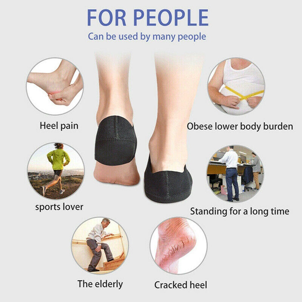 HARRIETT Cặp Đệm Bọc Gót Chân Mềm Mại Bảo Vệ Giảm Đau Tiện Dụng