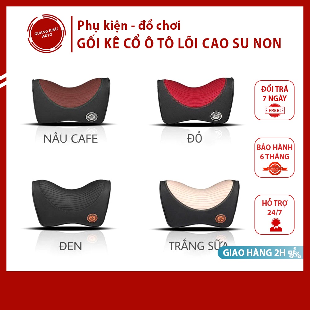 Gối Kê Cổ Ô Tô Lõi Cao Su Non Bọc Da Siêu Mềm Form Mới 2021 - Gối tựa đầu ô tô cao cấp, chống đau mỏi vai gáy hiệu quả