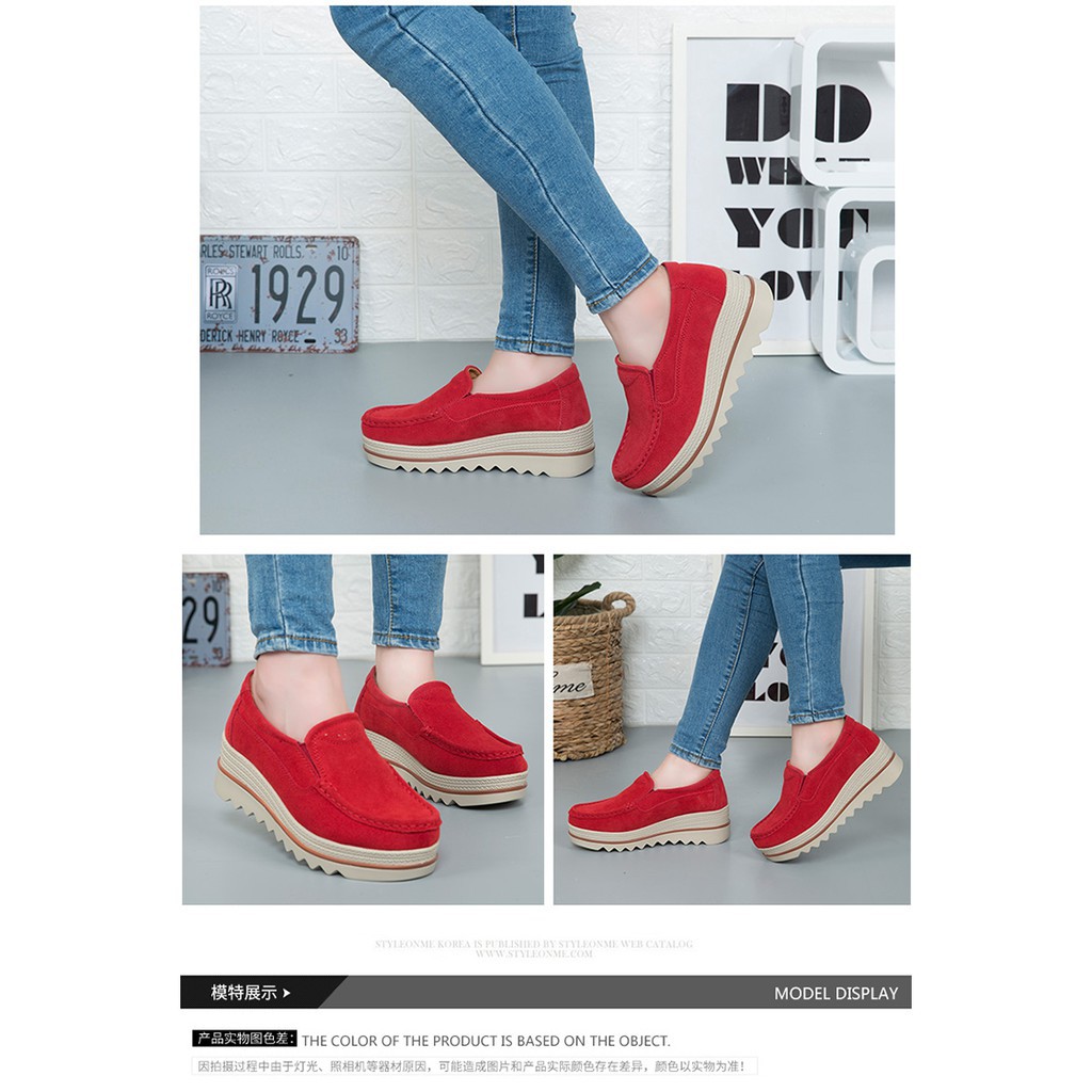 Giày Da Thật Đế Mềm Tăng Chiều Cao 5cm Thiết Kế Sành Điệu Cho Nữ | BigBuy360 - bigbuy360.vn