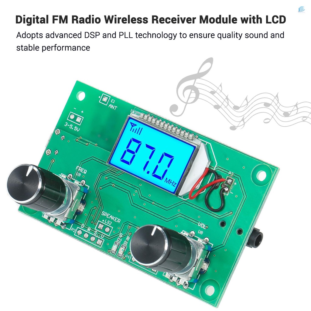 Mô Đun Radio FM Không Dây Màn Hình LCD Kỹ Thuật Số DSP PLL Mô-Đun 76.0MHz-108.0MHz Mini