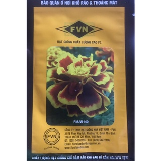 Hạt giống Vạn thọ mai/vạn thọ pháp/ cúc vạn thọ bông đỏ viền cam gói 100 hạt