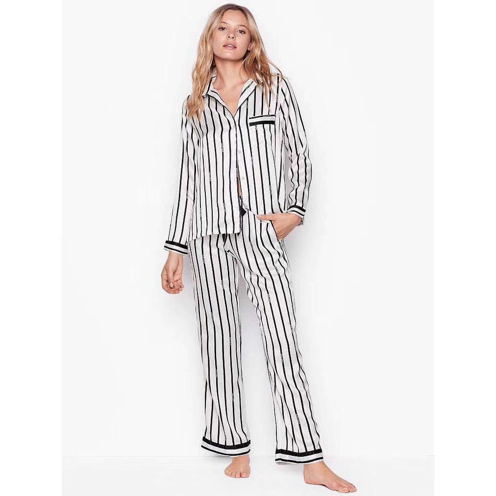 Đồ bộ ngủ pijama victoria lụa cao cấp tay dài quần dài DBPL044