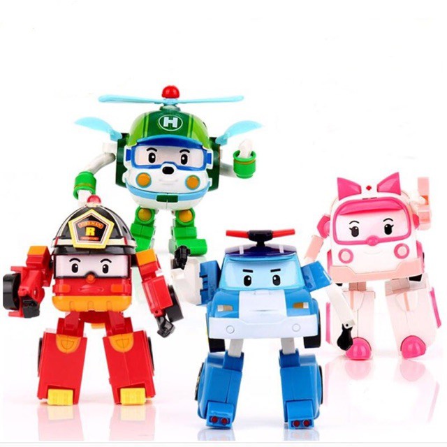 Đồ chơi trẻ em Đội bay siêu đẳng Robocar Poli và những người bạn - Bộ 4 con