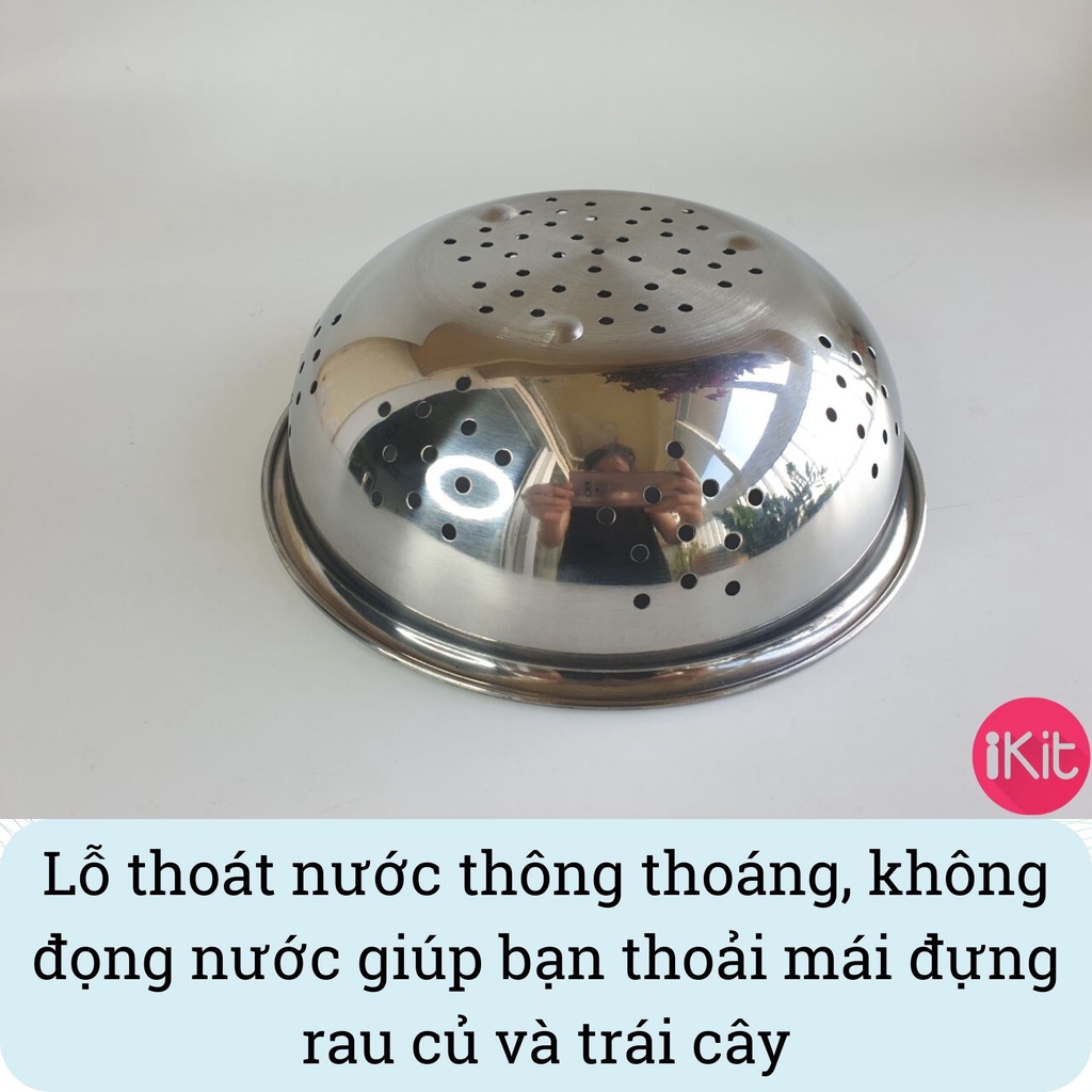 Rổ Inox cao cấp không rỉ, 22cm. Rổ cứng cáp, thiết kế tinh tế