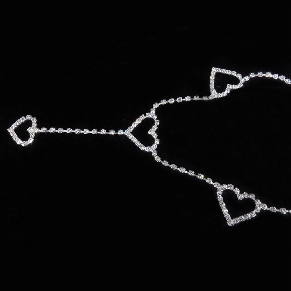 Chuỗi dây đai thắt lưng đính hạt kim tuyến mặt hình trái tim lấp lánh dành cho nữ