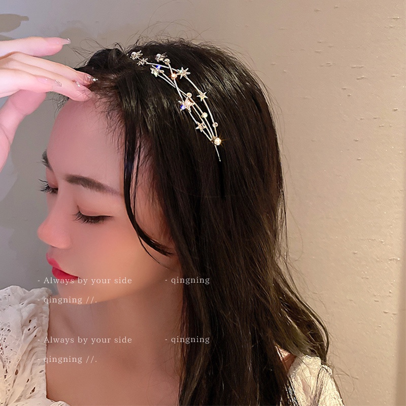 DREJEW Cài tóc đính đá phong cách Hàn Quốc thời trang mùa hè cho nữ