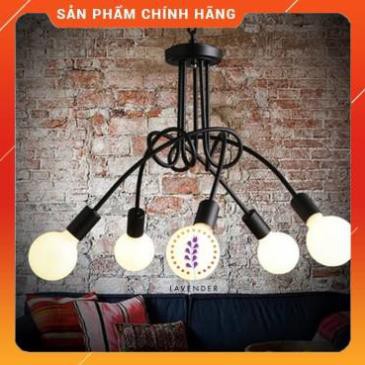 Đèn thả dây xoắn 5 chao thủy tinh TH138