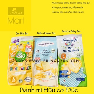 Bánh mì hữu cơ beauty baby 6m/ bánh bì hữu cơ baby dream 7m/ Bánh mì hữu cơ dm Bio 8m bé ăn dặm