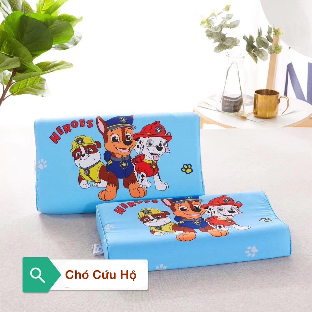 Gối cao su non trẻ em hoạt hình 3D vỏ gối Cotton mềm mát