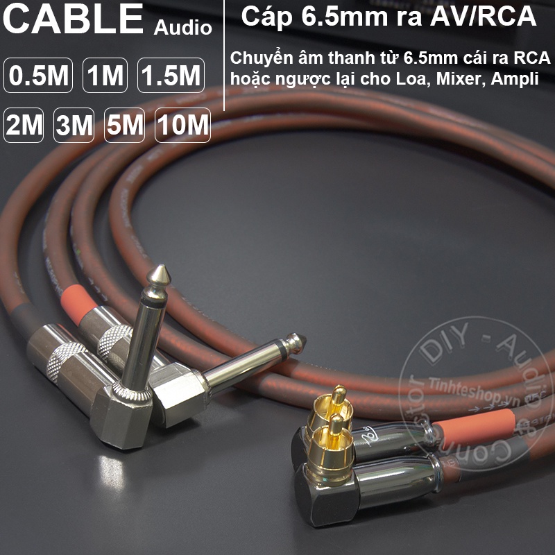 Dây jack 6ly ra AV DIY 0.5M đến 5M - 6.5mm to RCA cable