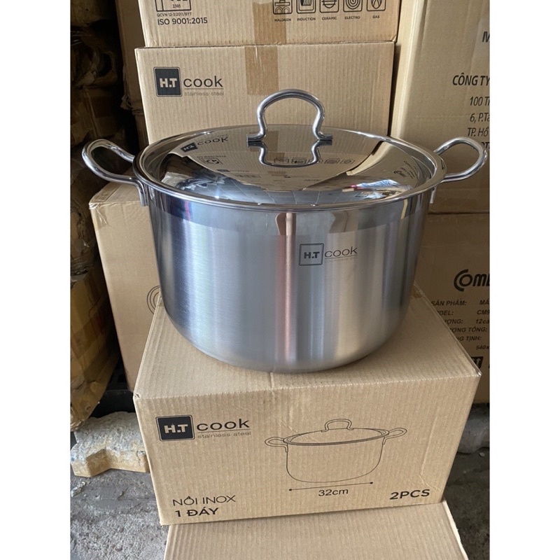 NỒI LUỘC GÀ INOX CAO CẤP HT COOK size 28,30,32CM DUNG TÍCH TRÊN 8 LÍT hàng chính hãng giá tốt