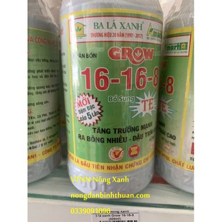 Phân bón lá GROW đậm đặc 16-16-8 BA LÁ XANH  ĐẬM ĐẶC - 3 LÁ XANH 500ML