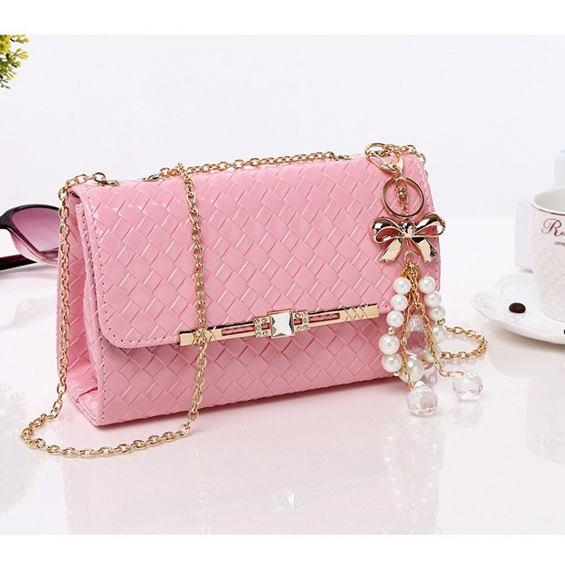 T06 Túi Xách Nữ Đeo Chéo Màu Hồng Phấn