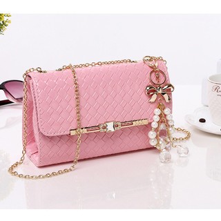 Túi Đeo Chéo Kẻ Caro Màu Hồng T06