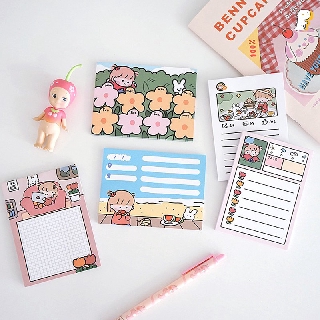 [Hàng có sẵn] Giấy note Cô bé và thỏ trắng