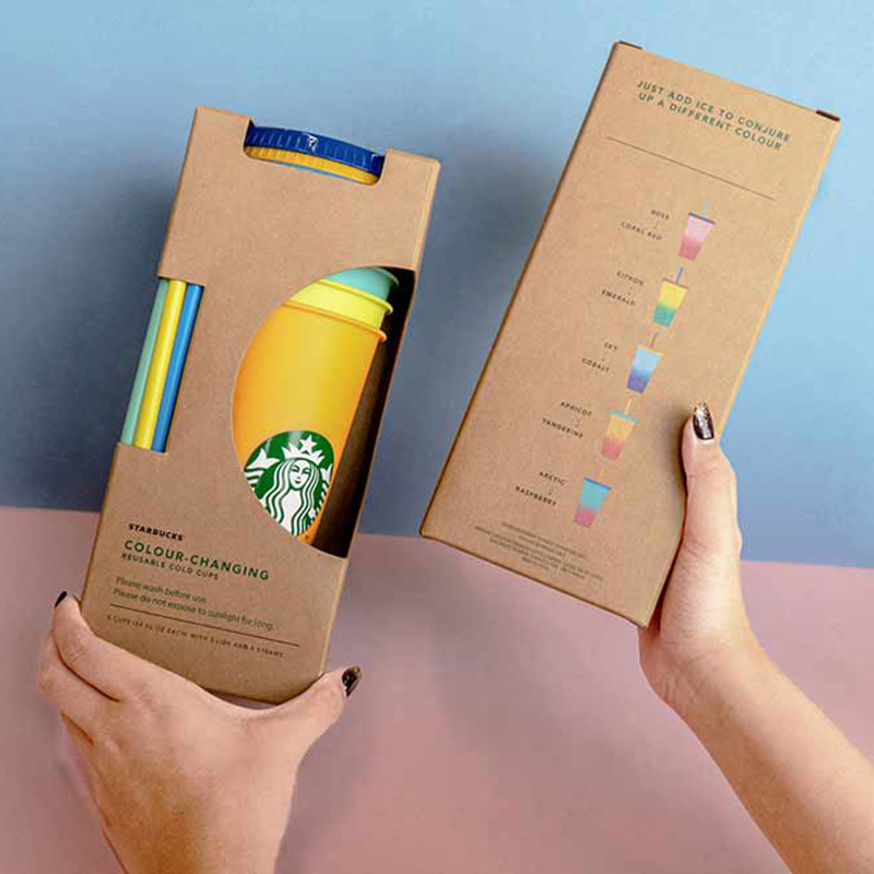 Ly Nhựa Uống Nước Starbucks Thay Đổi Màu Sắc Có Nắp Nhựa Tái Sử Dụng Được 24 Oz