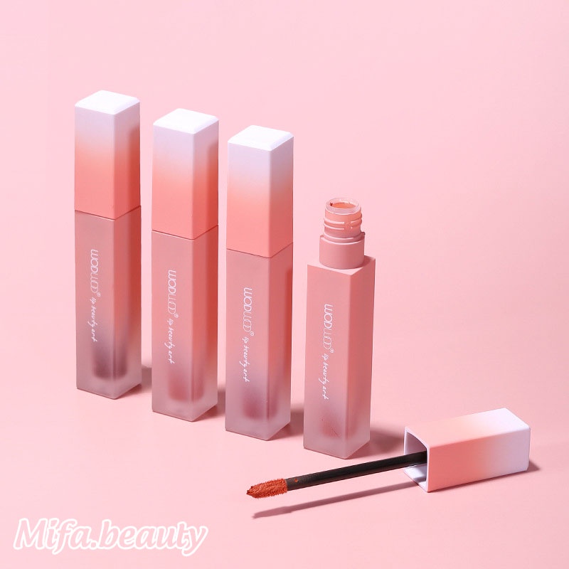 Son Kem Lì Wodwod Nơ Hồng Thiết Kế Vuông Xinh Xắn Nội Địa Trung