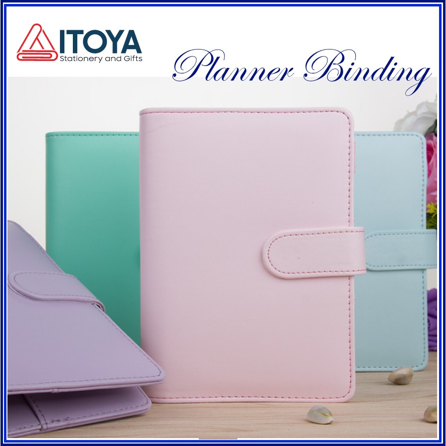 Bìa sổ còng planner A5/A6, bìa da 5 màu pastel