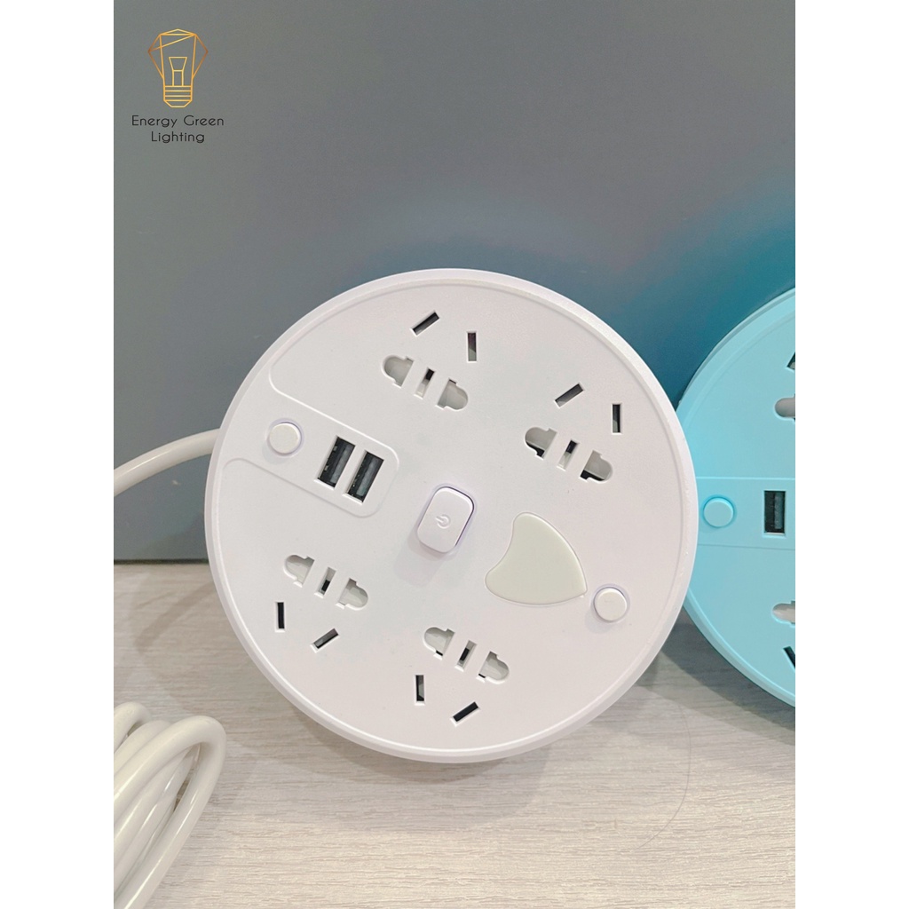 Ổ Cắm Điện Thông Minh Energy Green Lighting   OD-815 - Cuộn Dây Gọn Gàng - Tích Hợp Đèn Led - Dây Điện Dài 2m8