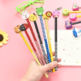 Combo 5 cây bút chì gỗ tặng kèm tẩy hình cute