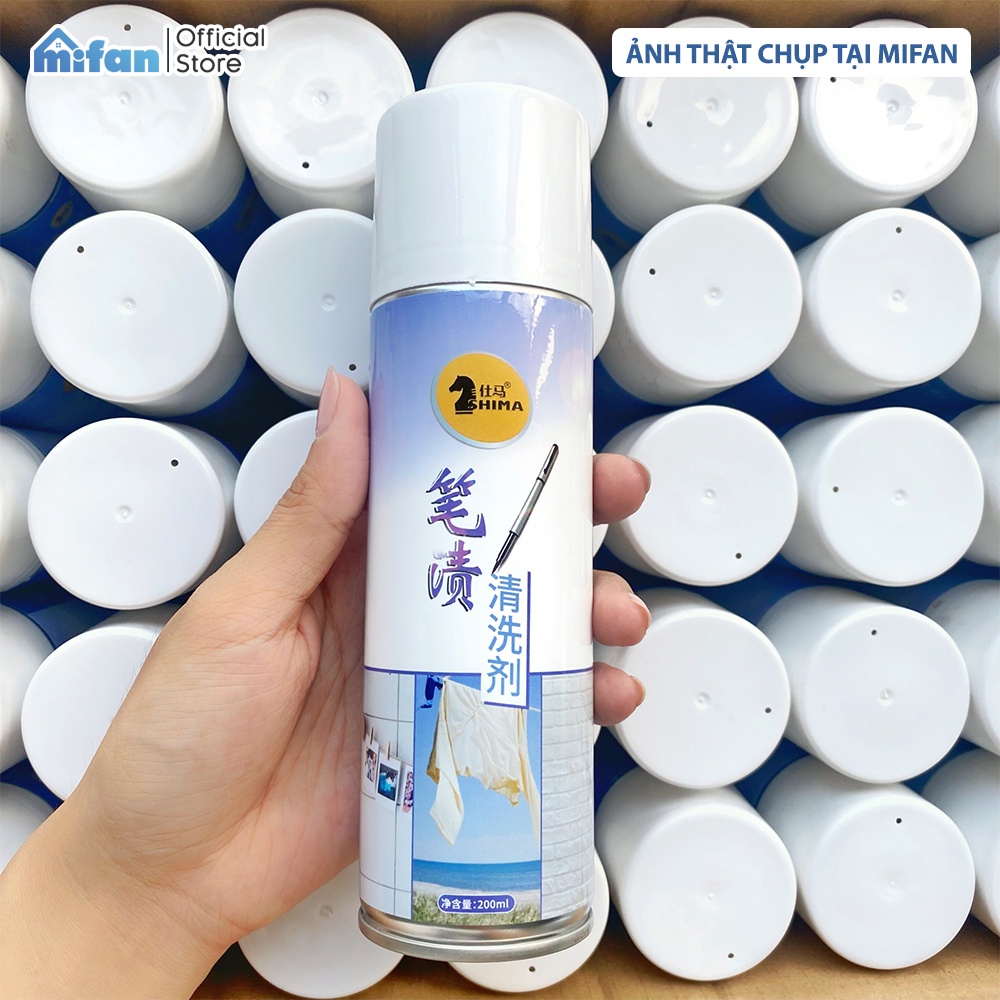 Bình Xịt Tẩy Mực Trên Quần Áo Shima 200ml - Tẩy Sạch Vết Bẩn Bút Bi, Bút Mực, Bút Màu Trên Vải - Không Phai Màu - MIFAN