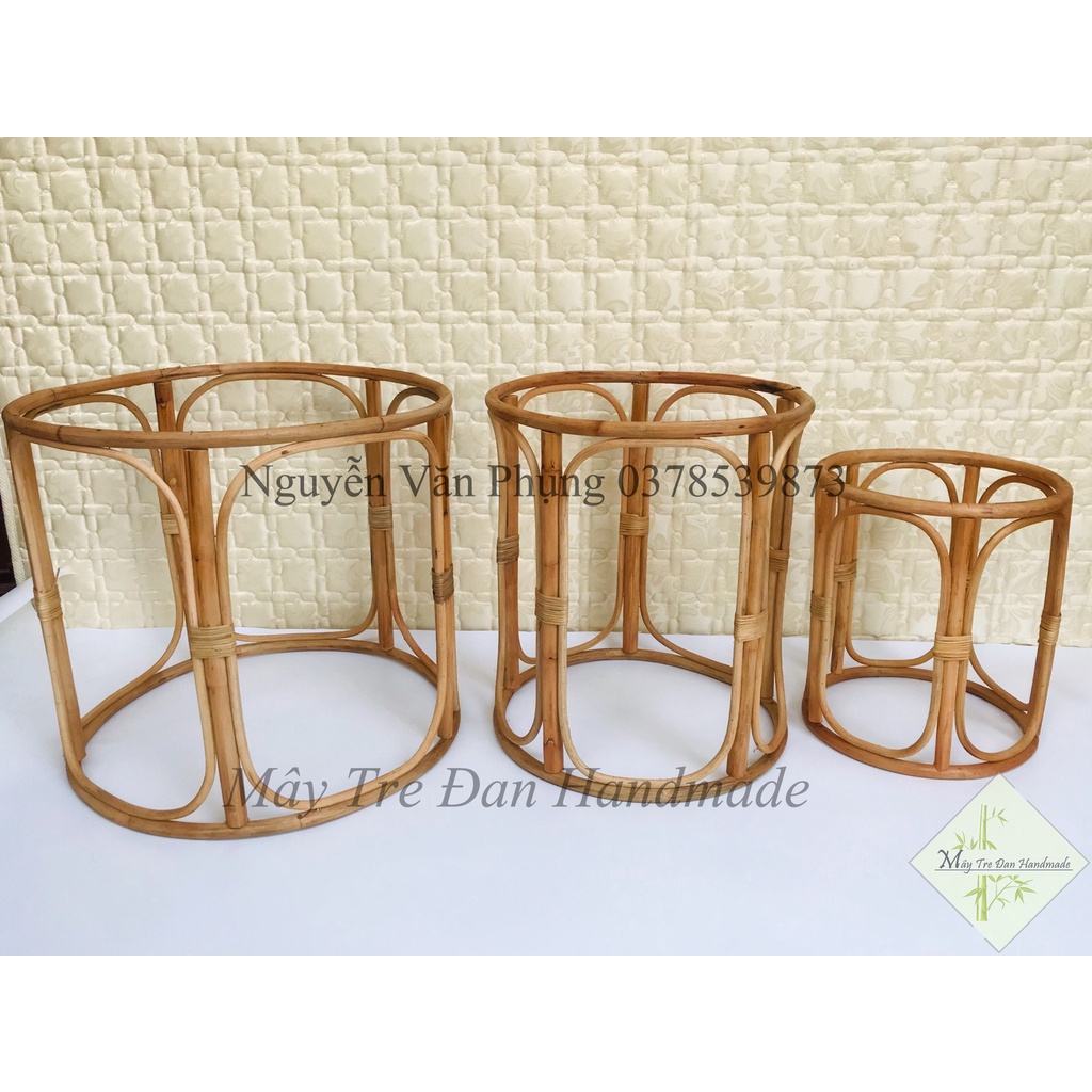 Chân bàn mây tre đan , kích thước D30xH35 D40xH45 D50xH45