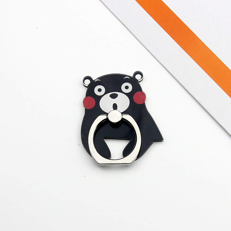 New Cute Japanese Cartoon Kumamon Black Bear Mobile Phone Ring Holder Desktop Mobile Phone Bracket Dây điện thoại di động | BigBuy360 - bigbuy360.vn