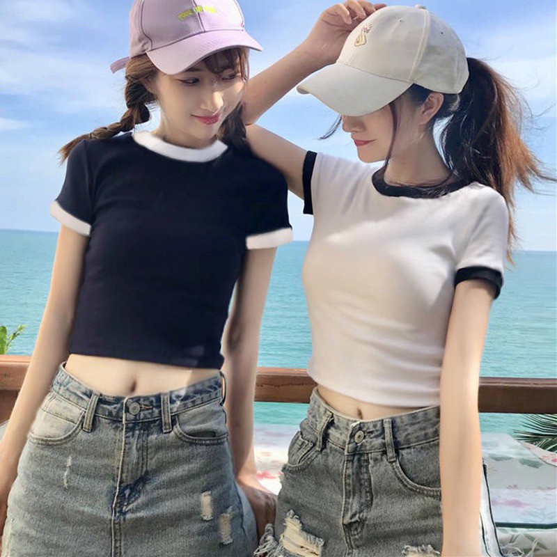 FREESHIP ĐƠN 99K_ Women's O Neck Short Sleeve Slim T-Shirt