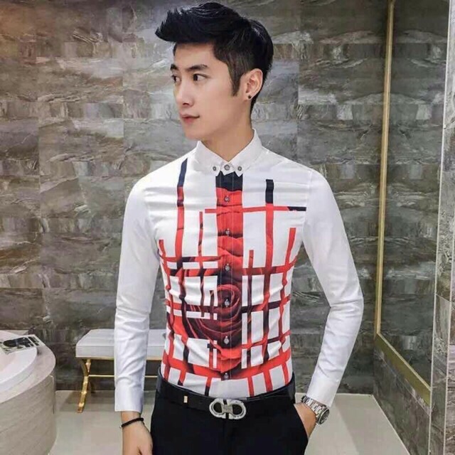 Sơ mi nam body họa tiết 3D