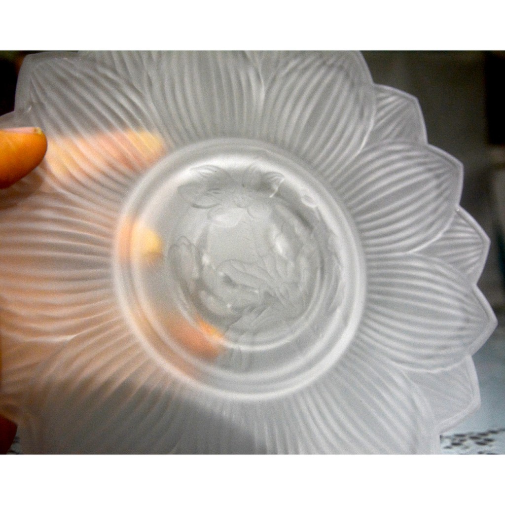 Dĩa trái cây thờ cúng lưu ly trắng-Hai cỡ